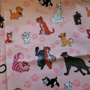1/2 Yard of Disney Cats Fabric - Jungle Book, Alice in Wonderland
